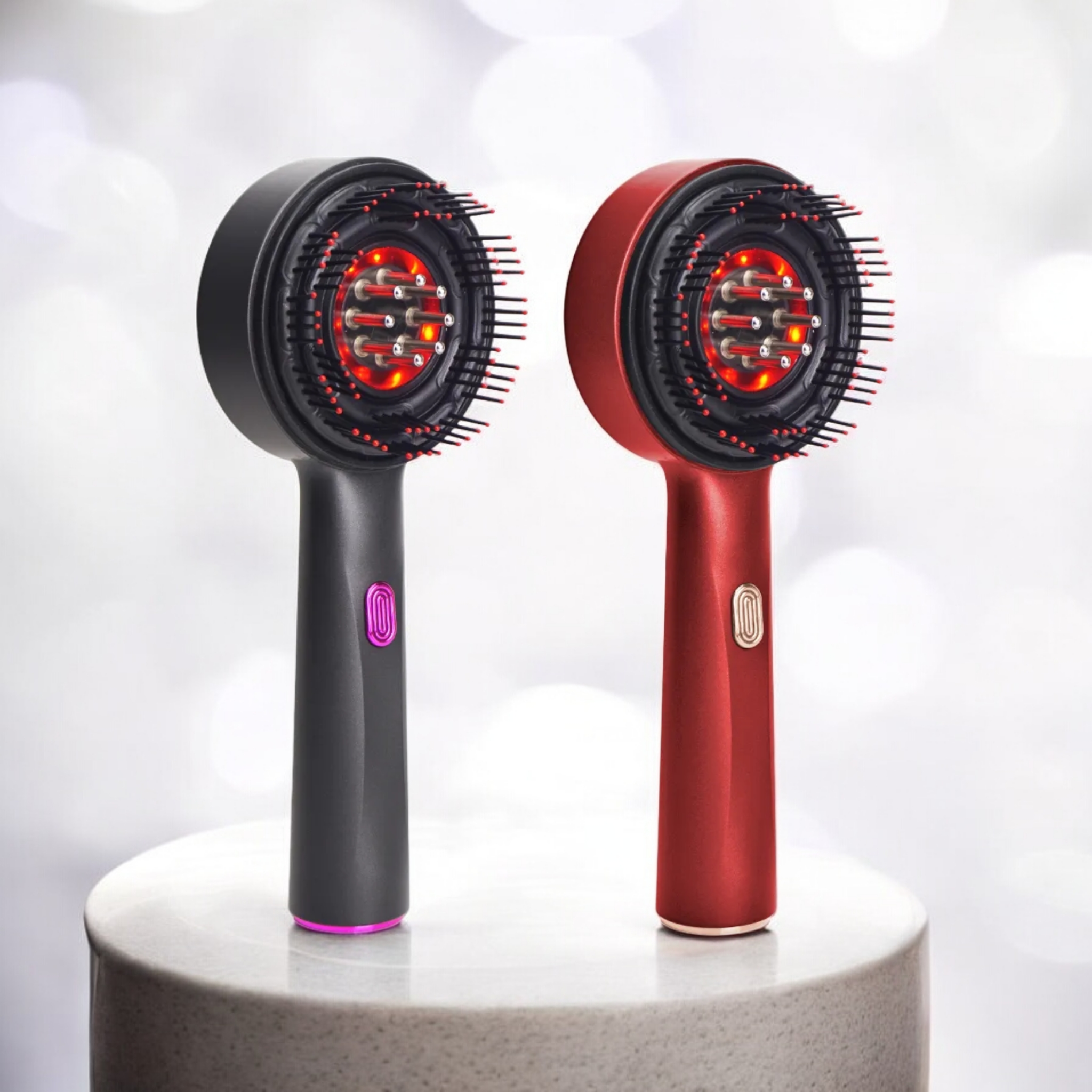 Peigne massant électrique lumière rouge anti-chute cheveux 