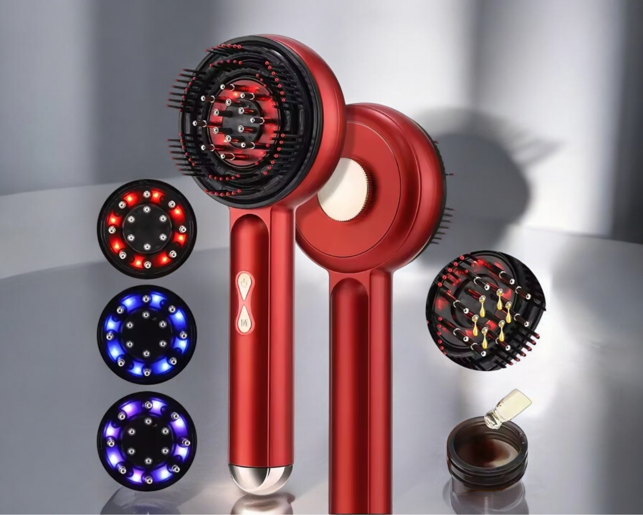 Peigne Massant Électrique Thérapie Lumière Rouge - Stimule Pousse Cheveux